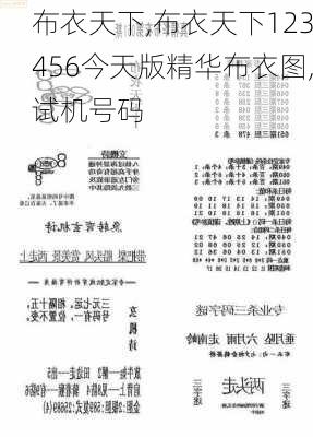 布衣天下123456今天版精华布衣图,试机号码,正确解答落实_win305.210